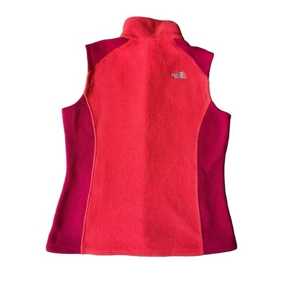 The North Face Womens Vest Full Zip Orange Pink L Fleece - Picture 2 of 9